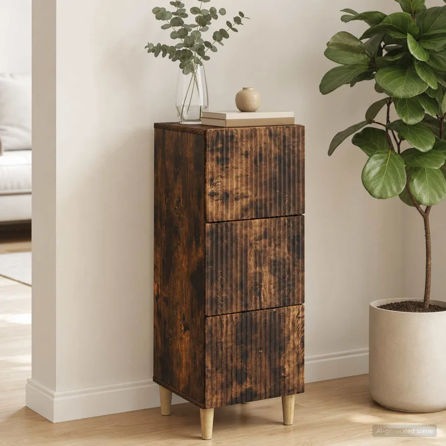 Armoire à tiroirs Chêne fumé 33 x 34,5 x 90 cm - 4