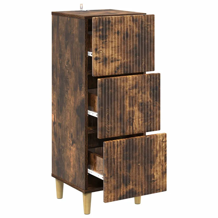 Armoire à tiroirs Chêne fumé 33 x 34,5 x 90 cm - 5