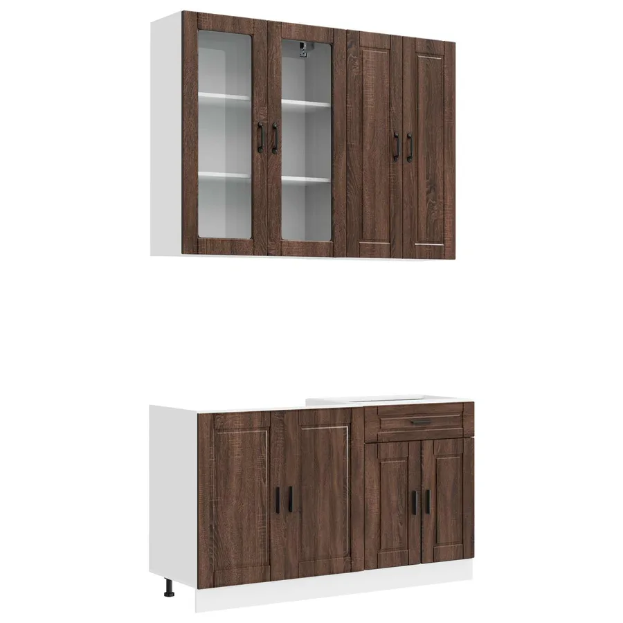 Unité de cuisine PORTO 4 pcs Chêne brun Bois d'ingénierie - 2