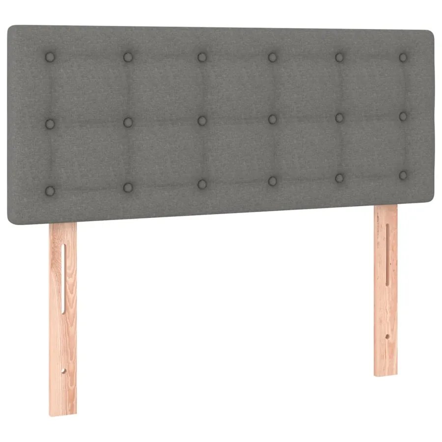 Sommier à lattes de lit et matelas Gris foncé 90x190 cm Tissu - 6