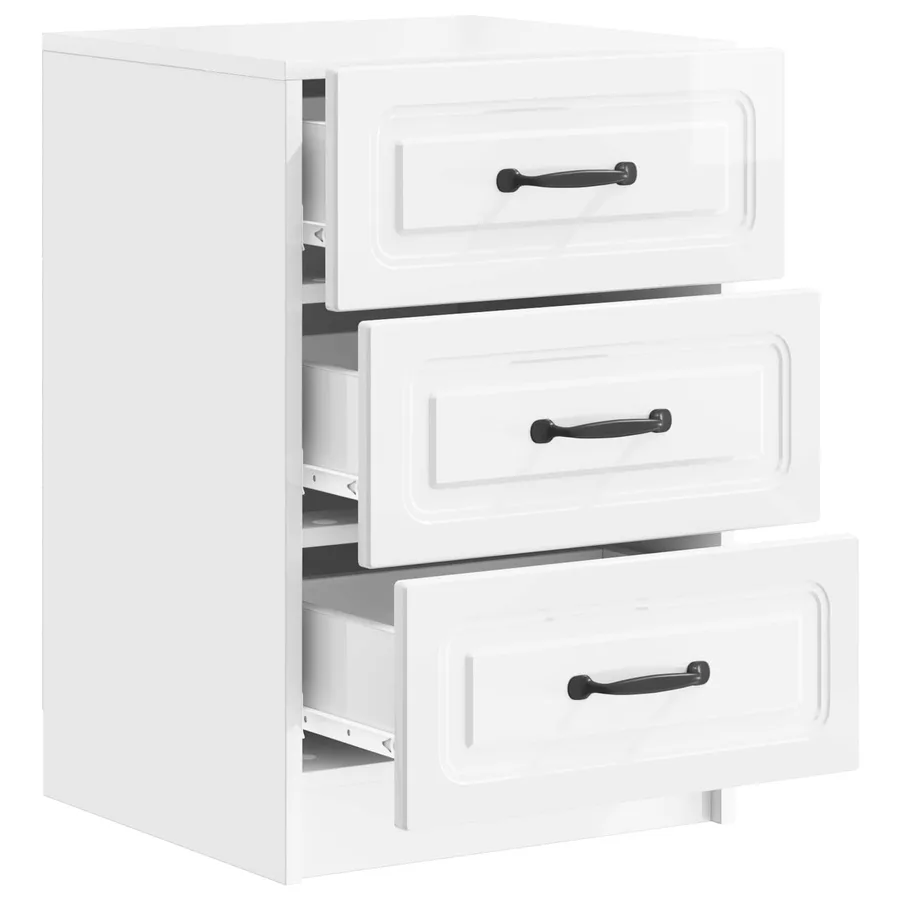 Cabinet de chevet avec tiroir Blanc brillant 43 x 41 x 63,5 cm - 4