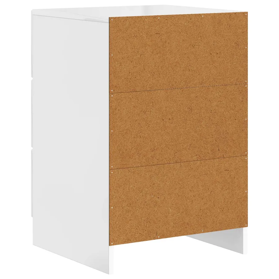Cabinet de chevet avec tiroir Blanc brillant 43 x 41 x 63,5 cm - 7