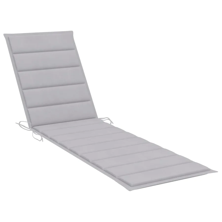 Chaises longues lot de 2 avec coussin beige Bois de teck solide - 56