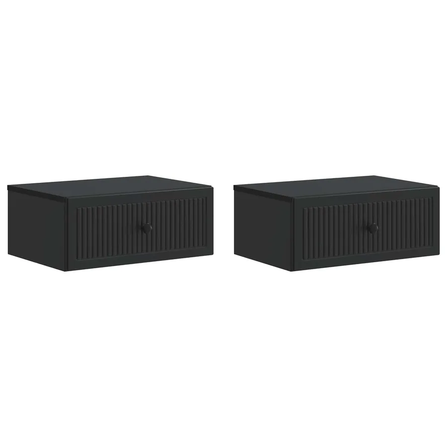 Cabinet de chevet avec tiroir 2 pcs Noir 49 x 34,5 x 20 cm - 2