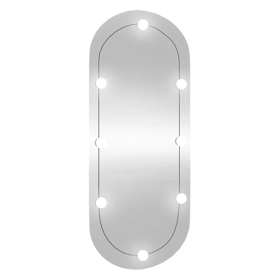 Miroir mural avec lumières LED 40x90 cm verre ovale - 2
