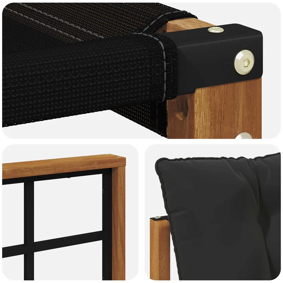 Ensemble de canapés d'extérieur 10 pcs Naturel et Noir - 7