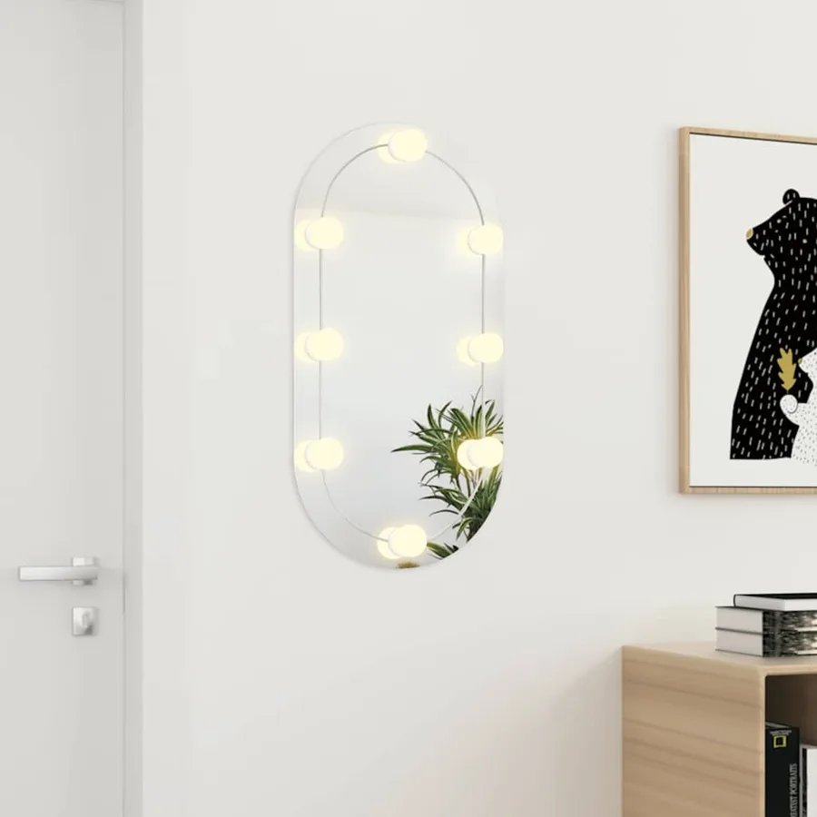 Miroir avec éclairage LED 80x40 cm Verre Ovale - 3