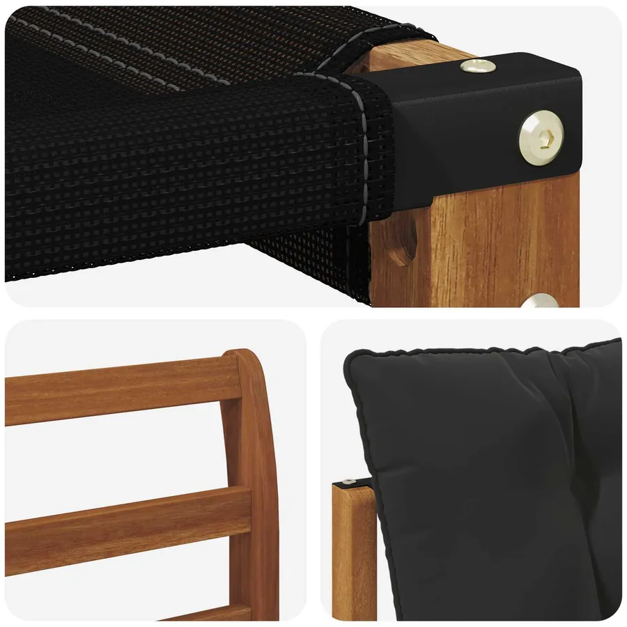 Ensemble de canapés d'extérieur 10 pcs Naturel et Noir - 7
