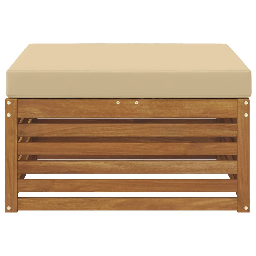 Pouf d'Extérieur Bois d'Acacia Massif Naturel - 3