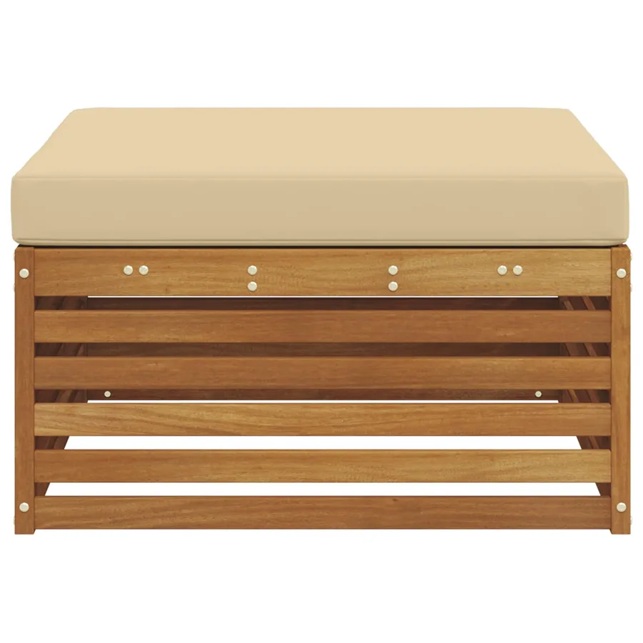 Pouf d'Extérieur Bois d'Acacia Massif Naturel - 4