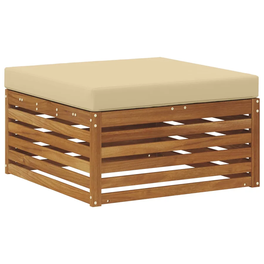 Pouf d'Extérieur Bois d'Acacia Massif Naturel - 5