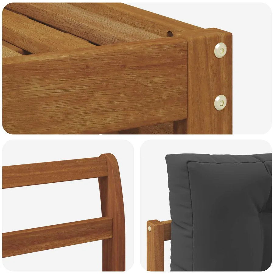 Ensemble de canapés d'extérieur 5 pcs Naturel et Anthracite - 5