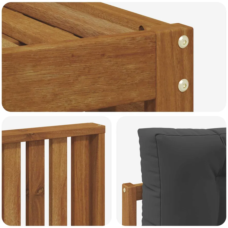 Ensemble de canapés d'extérieur 6 pcs Naturel et Anthracite - 7