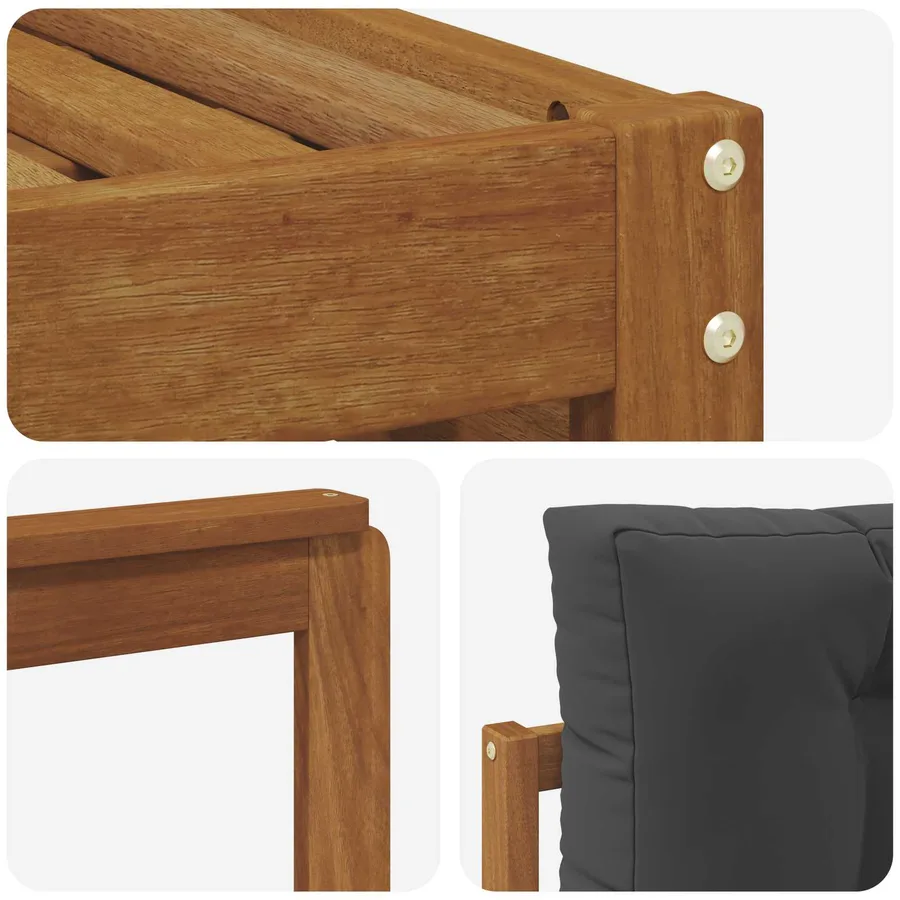 Ensemble de canapés d'extérieur Naturel et Anthracite - 5