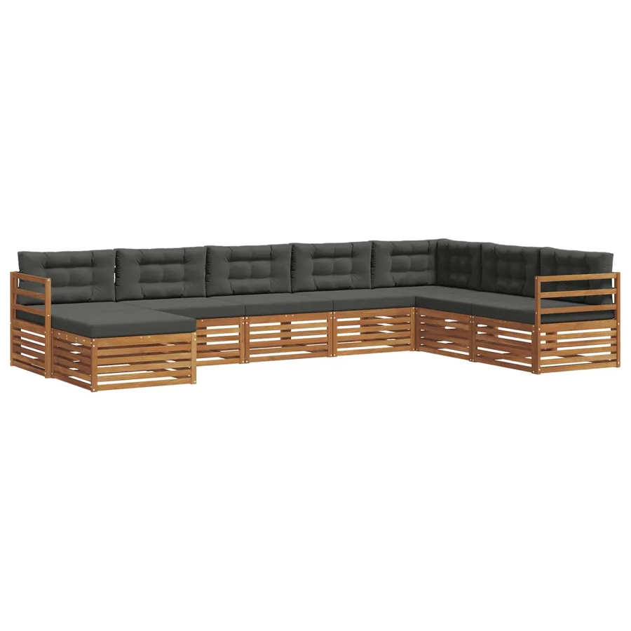 Ensemble de canapés d'extérieur 8 pcs Naturel et Anthracite - 2
