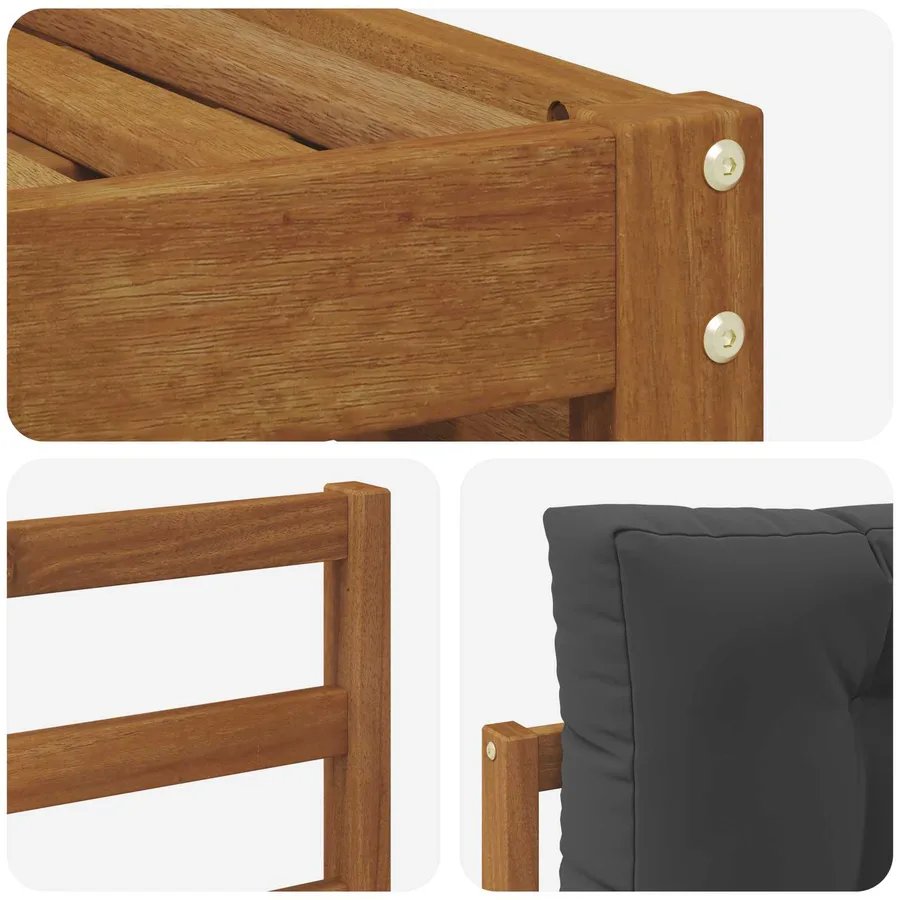 Ensemble de canapés d'extérieur 8 pcs Naturel et Anthracite - 6