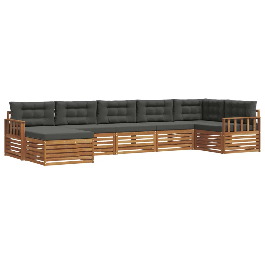 Ensemble de canapés d'extérieur 7 pcs Naturel et Anthracite - 2