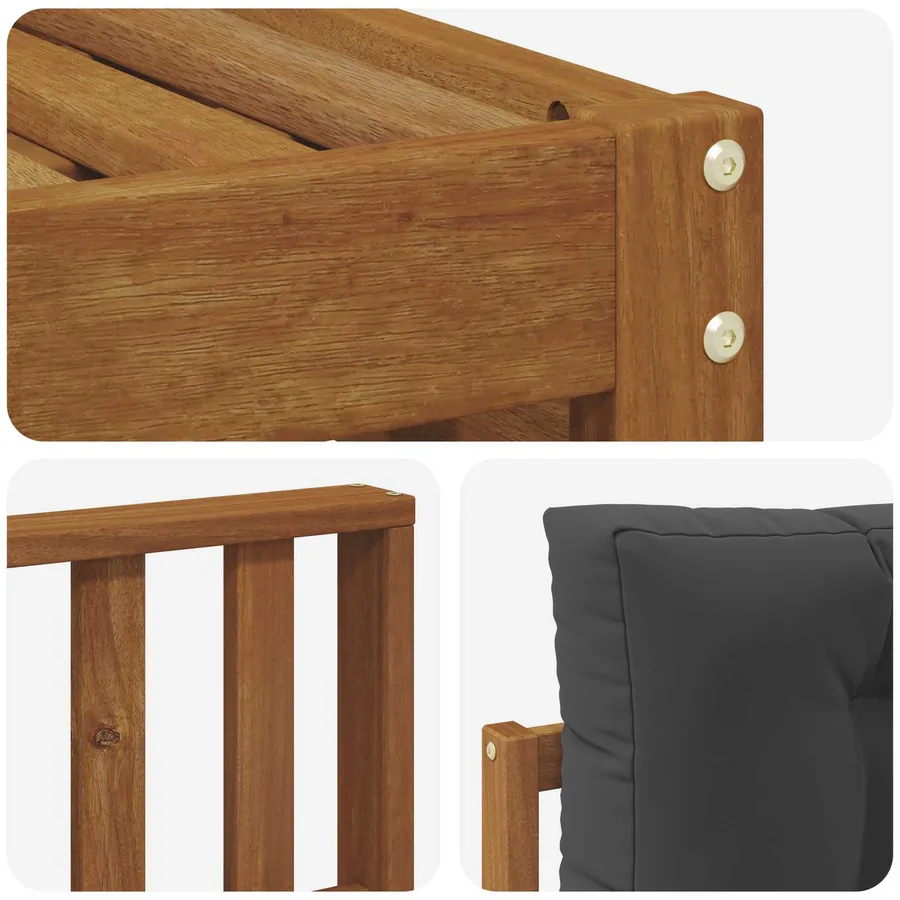 Ensemble de canapés d'extérieur 7 pcs Naturel et Anthracite - 6