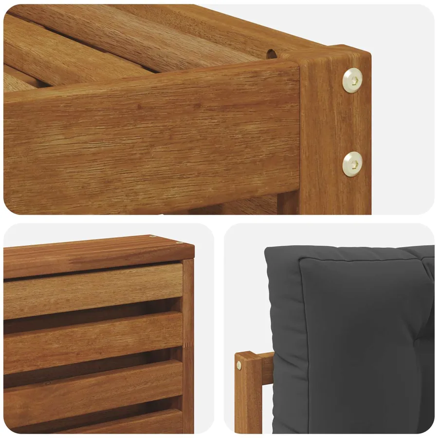 Ensemble de canapés d'extérieur 7 pcs Naturel et Anthracite - 6