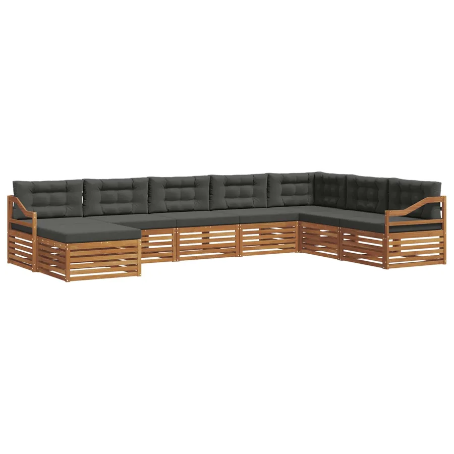 Ensemble de canapés d'extérieur 8 pcs Naturel et Anthracite - 2