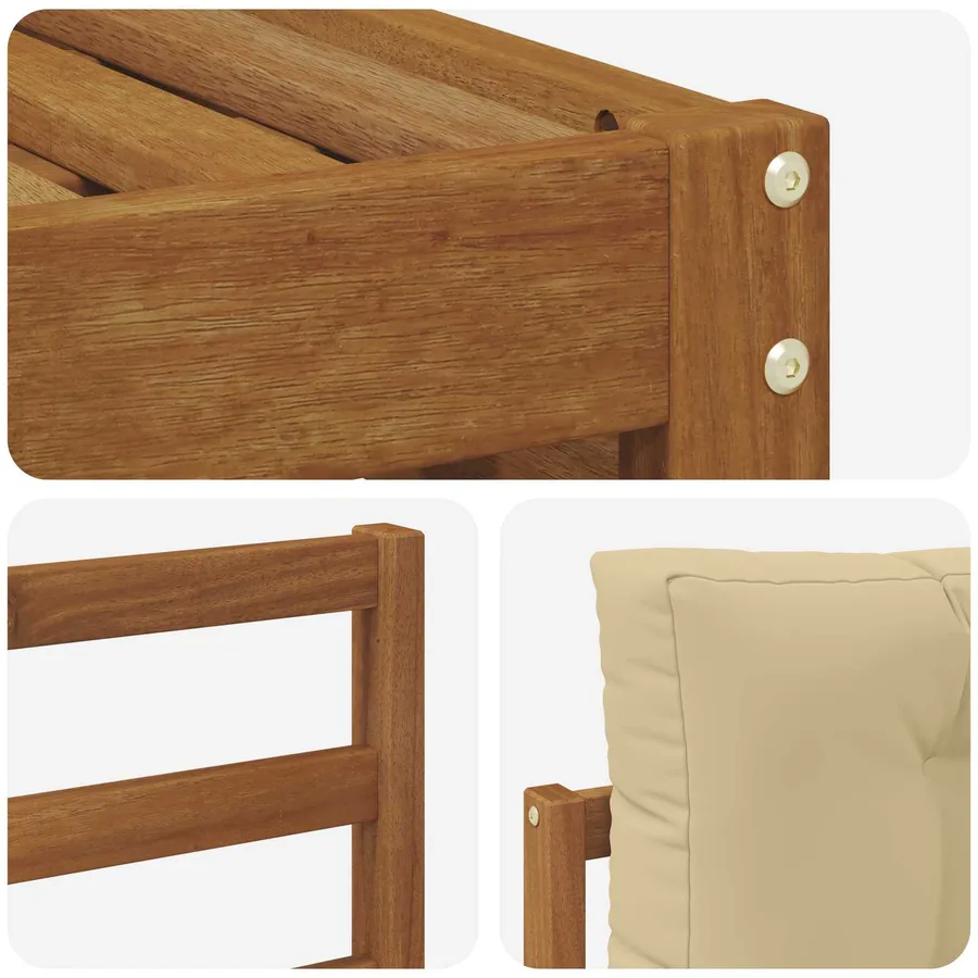 Ensemble de canapés d'extérieur 6 pcs Naturel et Beige - 6