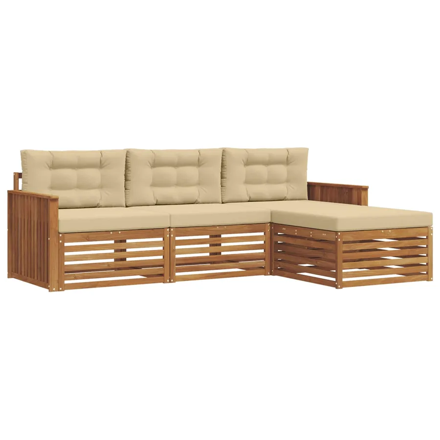 Ensemble de canapés d'extérieur avec coussin Naturel et Beige - 2