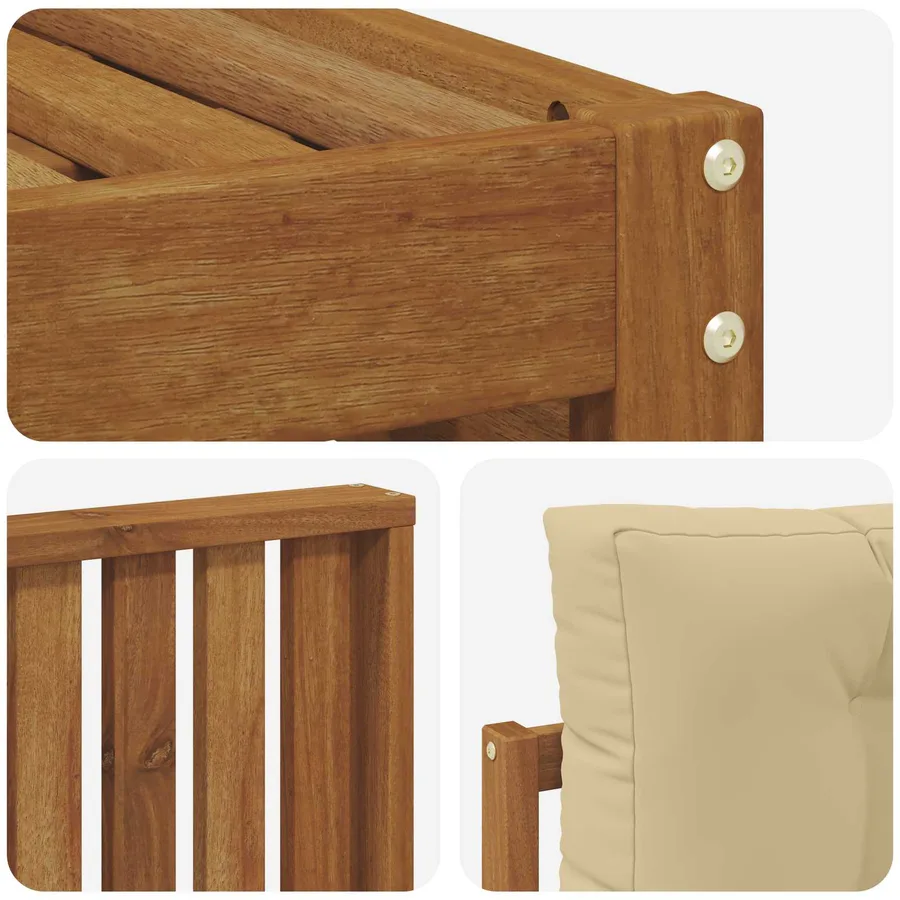 Ensemble de canapés d'extérieur avec coussin Naturel et Beige - 5