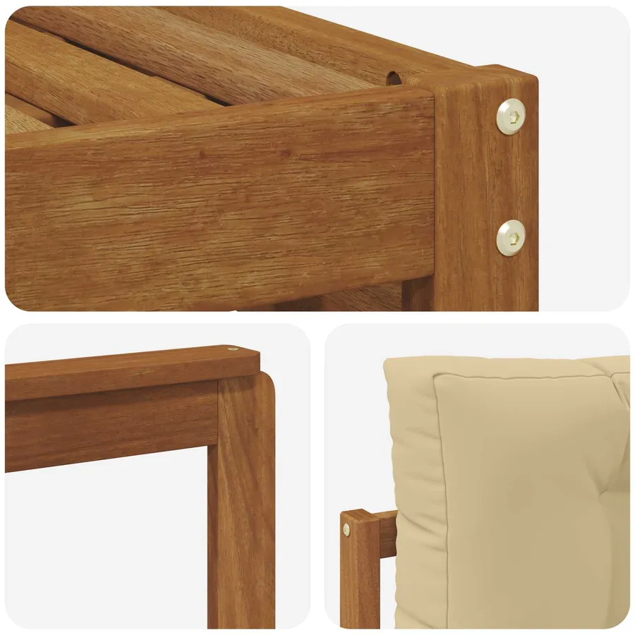 Ensemble de canapés d'extérieur 6 pcs Naturel et Beige - 7