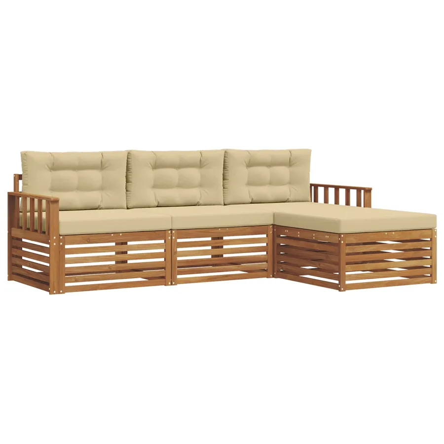 Ensemble de canapés d'extérieur avec coussin Naturel et Beige - 2
