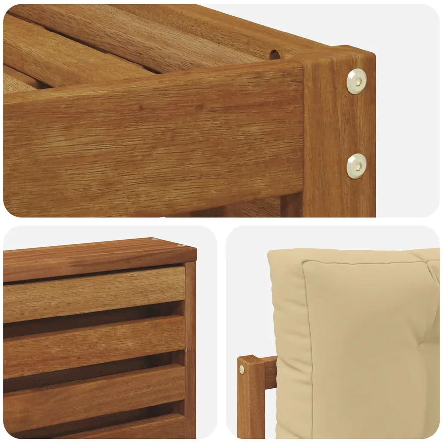 Ensembles de canapés avec coussin 6 pcs Naturel et Beige - 5