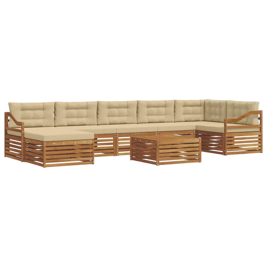 Ensemble de canapés d'extérieur 8 pcs Naturel et Beige - 2