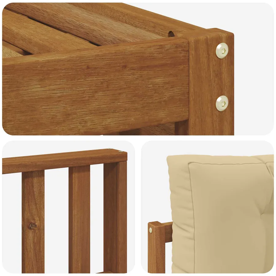 Ensemble de canapés d'extérieur 5 pcs Naturel et Beige - 5