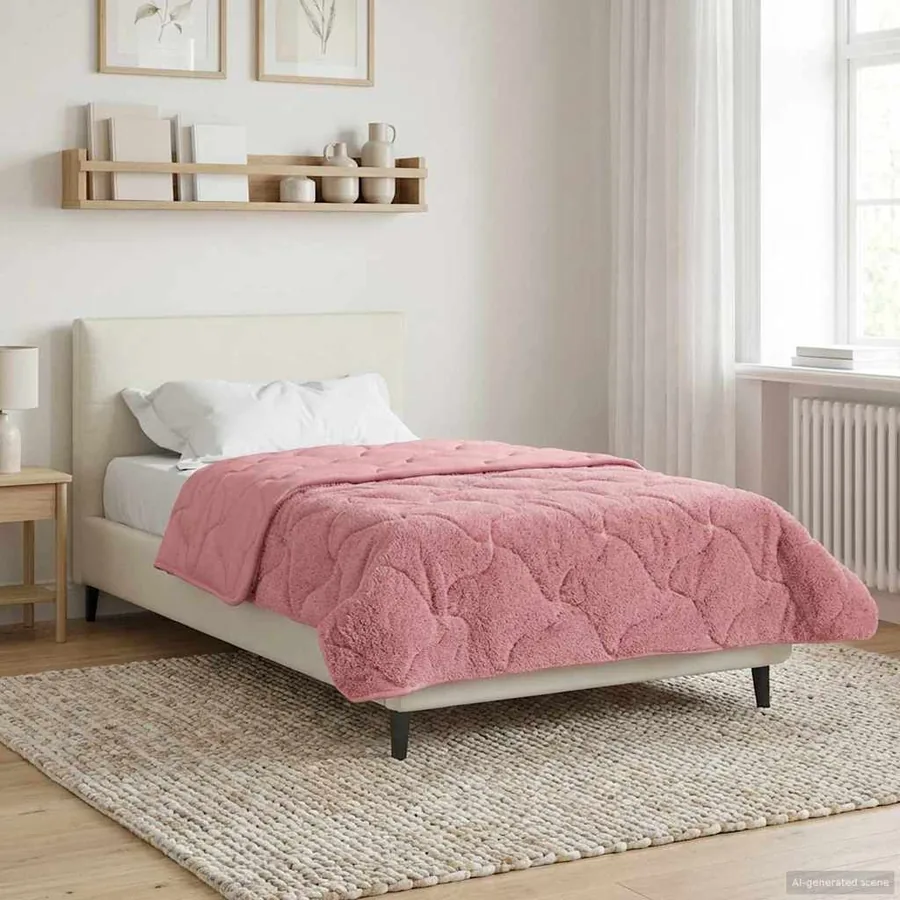 Duvet d'hiver Rose 135 x 200 cm Microfibre et polaire Teddy