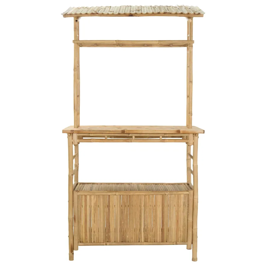 Table de bar extérieure Naturel 110 x 50 x 210 cm Bambou - 3