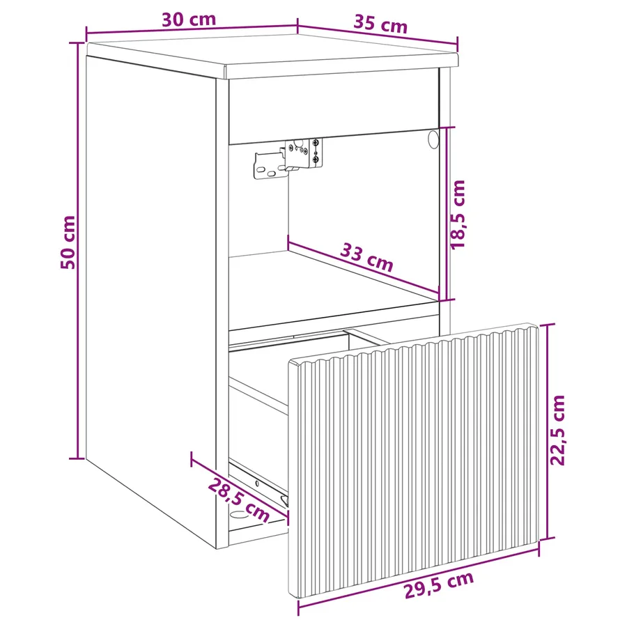 Armoire de salle de bain Chêne artisanal 30 x 35 x 50 cm - 11