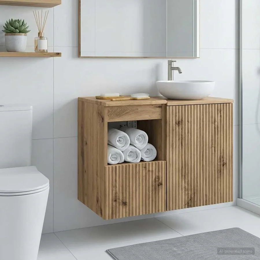 Armoire de salle de bain Chêne artisanal 30 x 35 x 50 cm - 4