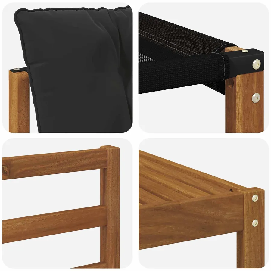 Ensemble de canapés d'extérieur 9 pcs Naturel et Noir - 7