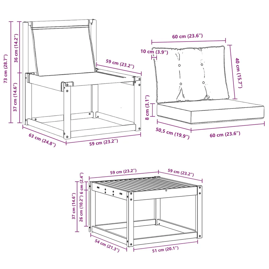 Ensemble de canapés d'extérieur 9 pcs Naturel et Noir - 9