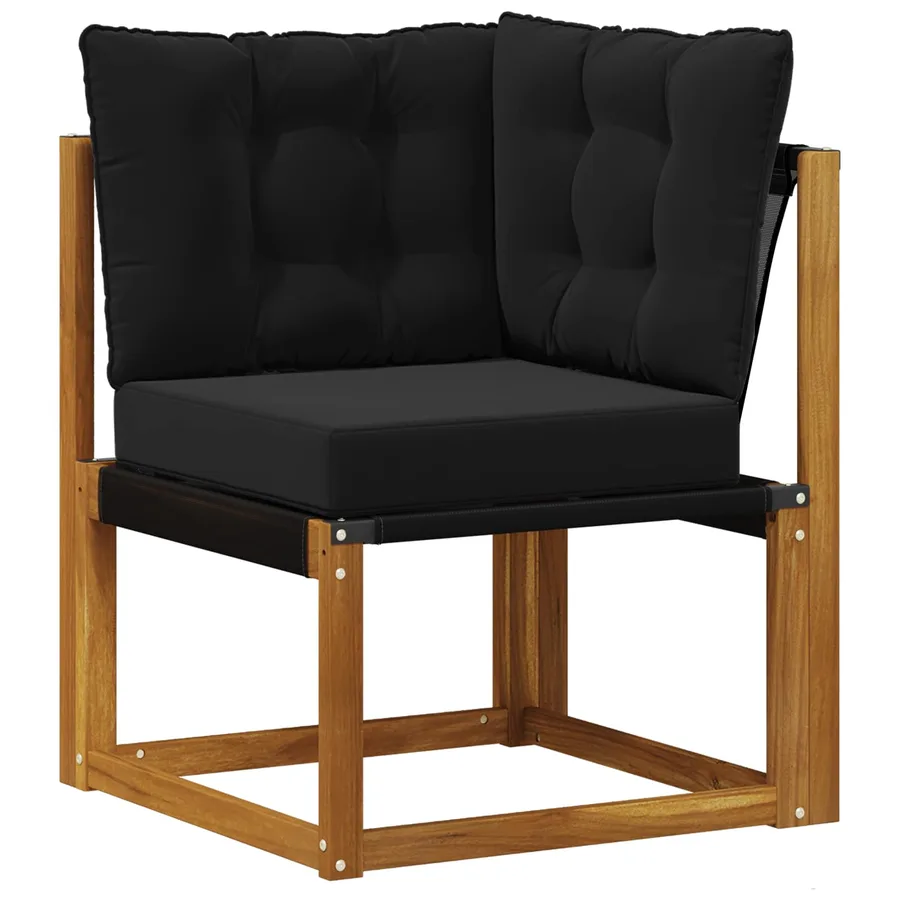 Ensemble de canapés d'extérieur 7 pcs Naturel et Noir - 4
