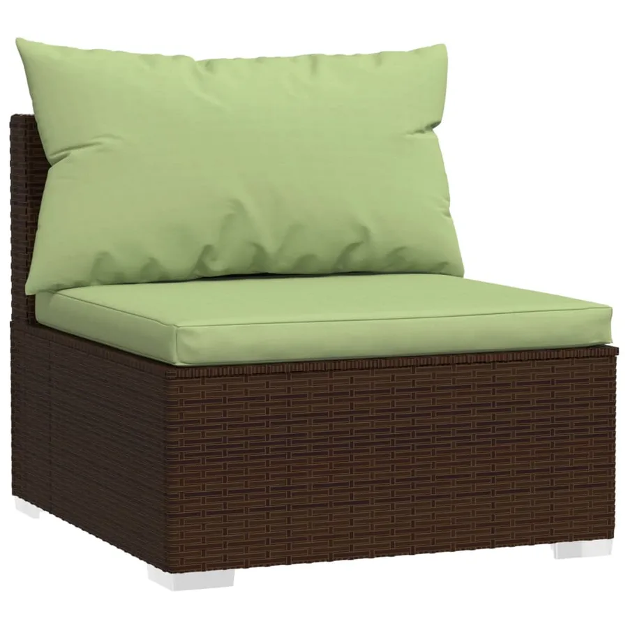 Salon de jardin 8 pcs avec coussins Résine tressée Marron - 3