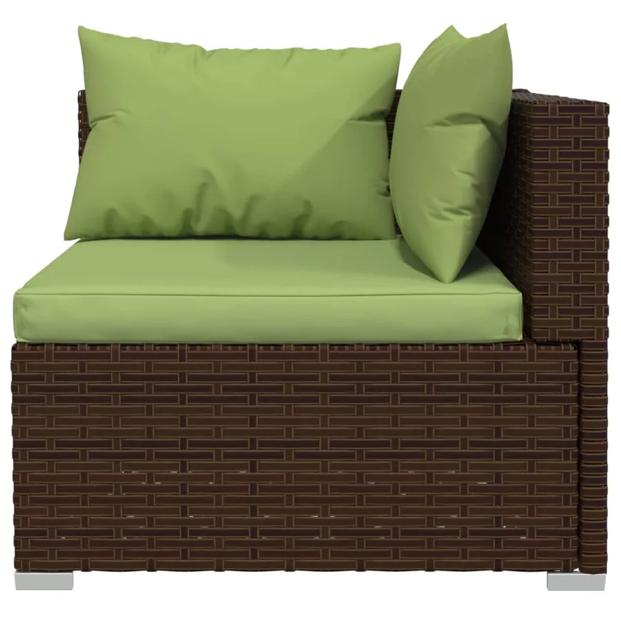 Salon de jardin 8 pcs avec coussins Résine tressée Marron - 6