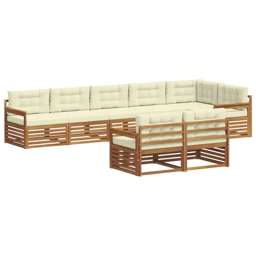 Ensemble de canapés d'extérieur 8 pcs Naturel et Crème - 2
