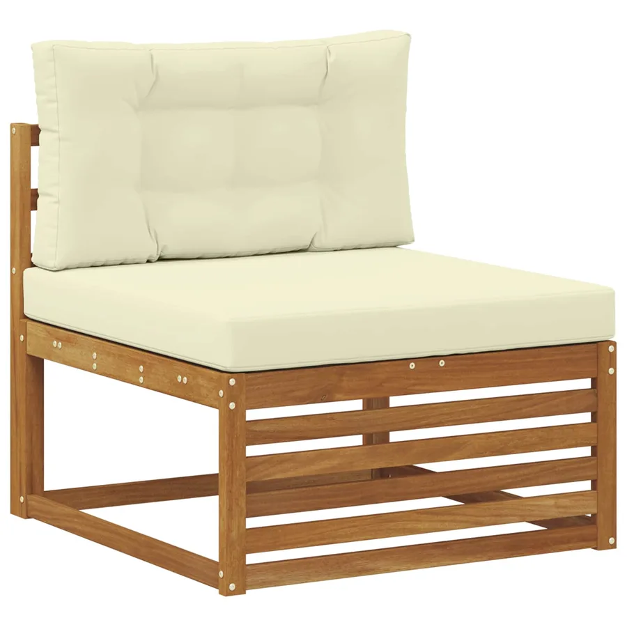 Ensembles de canapés avec coussin 10 pcs Naturel et Crème - 3