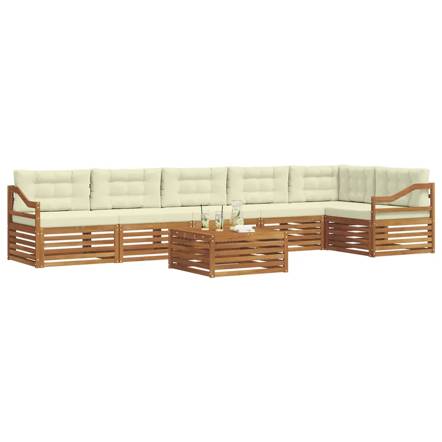 Ensemble de canapés d'extérieur 7 pcs Naturel et Crème - 3