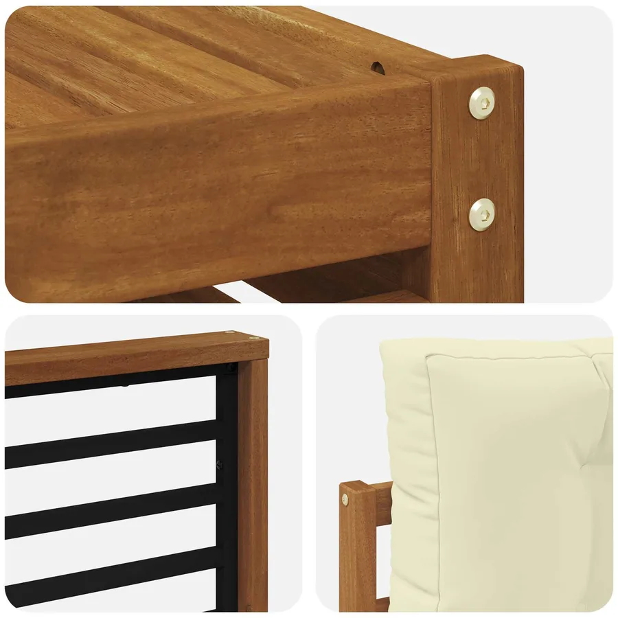Ensembles de canapés avec coussin 11 pcs Naturel et Crème - 7