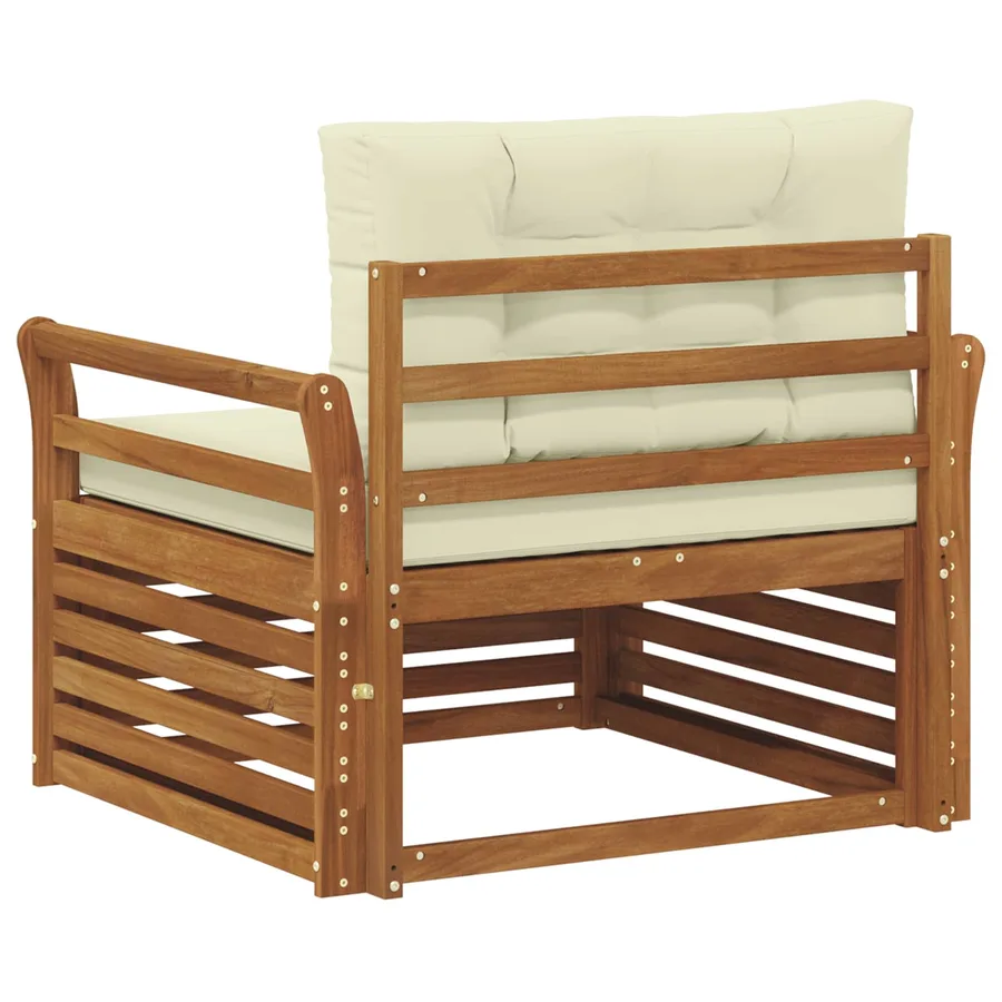 Canapé d’extérieur Bois d'acacia massif et polyester - 5