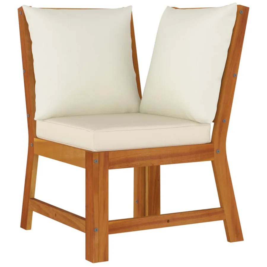 Ensemble à manger de jardin coussins 7 pcs Bois acacia - 6