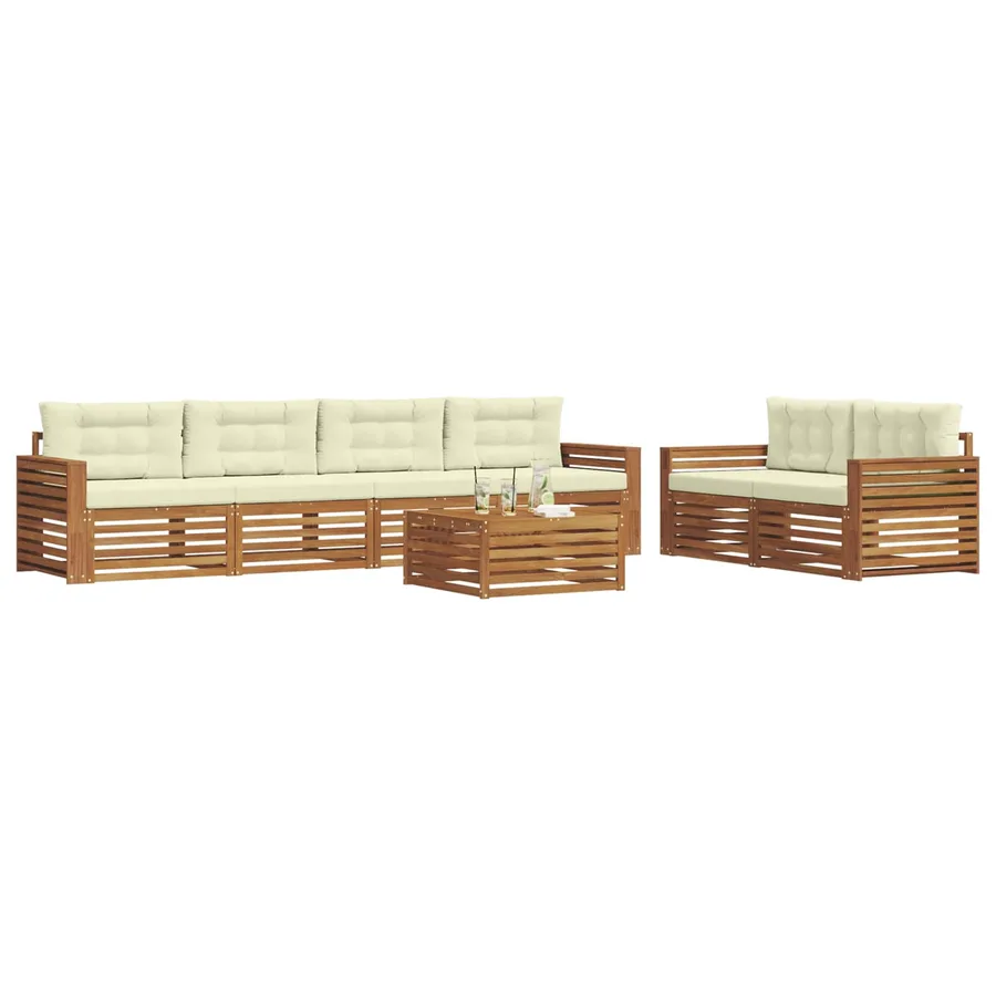 Ensemble de canapés d'extérieur 7 pcs Naturel et Crème - 3