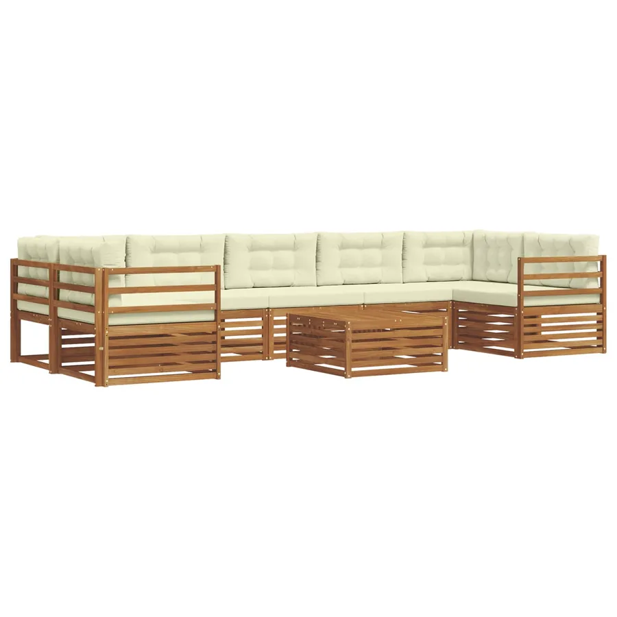 Ensemble de canapés d'extérieur 8 pcs Naturel et Crème - 2