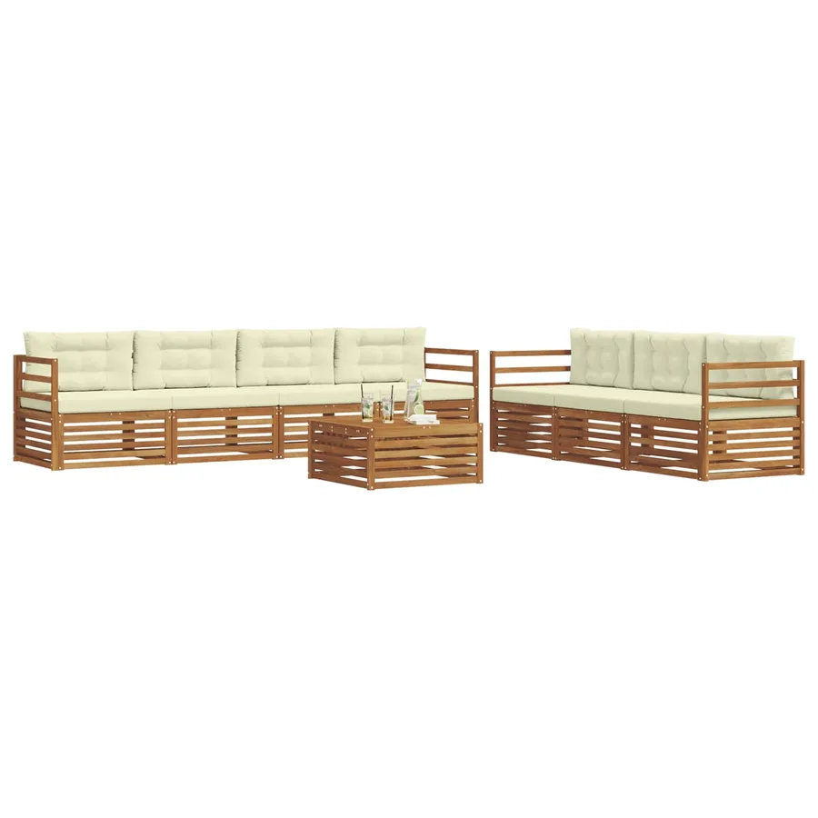 Ensemble de canapés d'extérieur 8 pcs Naturel et Crème - 3